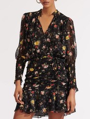 Veronica Beard Armeria Dress Black Floral Silk Size 4 NWT