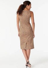 J.CREW Leopard Classic Sheath Bi-stretch Cotton Sleeveless Tank Midi Dress 00
