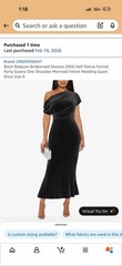 Black Bodycon Formal Party Gowns One Shoulder Dresses 2026 Size 8
