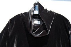 NEW Eskandar Size (1) DARK BROWN Medium Weight Velvet Monk Neck 52&Prime; Long Dress