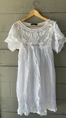 Twinset by Simona Barbieri Italy Floral Crochet Lace Mini Dress White S 183003