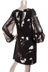 NEW WHITE HOUSE BLACK MARKET Women Floral Chiffon Ties U Back Shift Dress XXS