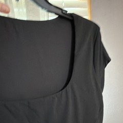 Halara SoftlyZero Plush Black Square Neck Short Sleeve Romper Size LX