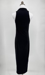 James Perse Black Jersey Cotton Collared Sleeveless Long Shirt Dress Sz 1/S