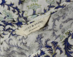 Lucky Brand Sleeveless Maxi Dress White Blue Green Floral Paisley Sz XL