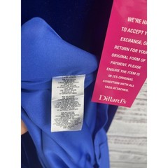 Betsy & Adam Dress Womens 8 Blue High Neck Sleeveless Velvet Gown Formal Evening