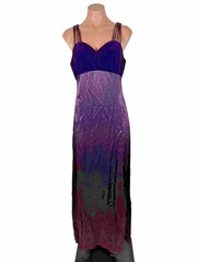 Vintage 90S Formal Dress Satin Velvet Empire Prom Maxi Goth Purple 10 ILGWU