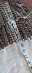 CMMENSE Brown/White Houndstooth Square Neck Sleeveless Pleated Mini Dress S