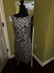 Beth Bowley dress Size 8 Gray with Silver Applique for any occasion
