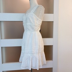 Forever 21 NWT White Cottagecore Square Neck Tiered Mini Tank Dress S