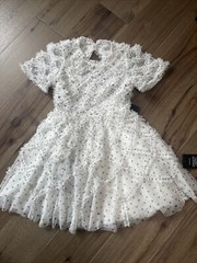 NWT Needle & Thread White Polka Dot Evelyn Backless Micro Mini Dress 4 #xh