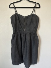 Vans Gray/Black XL Spaghetti Strap Zipper Dress Goth Skater Grunge