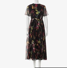 Jason Wu Collection BLACK Silk Floral Pleated Dress size 10