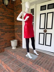 SPIRIT SIZE MEDIUM Red Spagehttii Straps Knee Length Stretch Spandex Blend