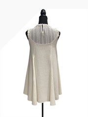 Entro Women&rsquo;s Cream Sleeveless Dress with Crochet Detail