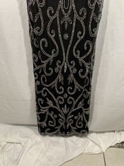 NEW Pisarro Nights Beaded Illusion Mesh A-Line Gown in Black [SZ 4 ] #G672