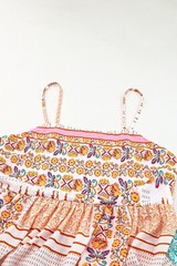 Multicolor Boho Patchwork Print Square Neck Sundress New S, M, L