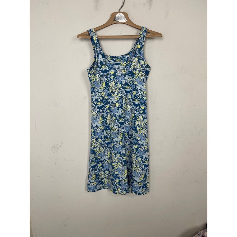 Columbia PFG Freezer III Dress Womens S Blue Yellow Tropical Coral Reef FL5039