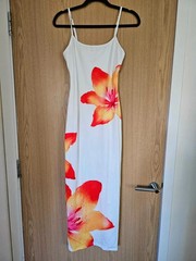 Shein floral maxi dress white orange yellow pink