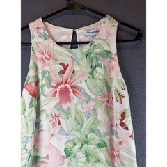 Tommy Bahama 100% Silk Shift Dress XS Bonita Spring Tropical Floral Print Resort