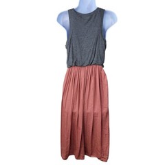 Loft Shirt Tank Dress Size XS Petite Casual long Party Crinkle Skirt Midi