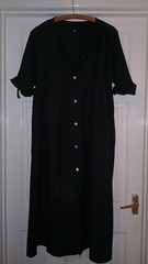 long sleeve button up black dress long length 12? new