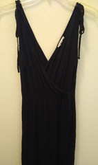 Rolla Costa Tie Shoulder Crossover Front Dress Midi Black Size M