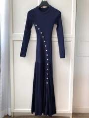 Sandro Slit single-breasted long-sleeved knit dress for Women