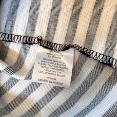 Maison Jules Womens Black & White Striped Fit Flare Dress Short Sleeve Size S