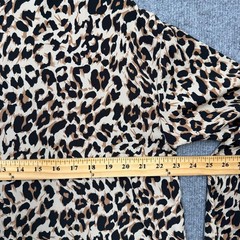 ASOS Animal Print Mini Dress Drop Waist Ruffle Hem Mob Wife Edgy Glam Size 8