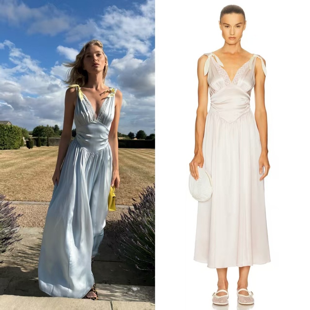 Helsa Silk Celeste Dress