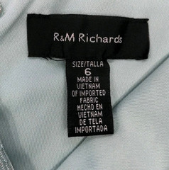NWT R & M Richards Sleeveless V-Neck Dress Sz 6 Rhinestone Shimmer Seafoam Green