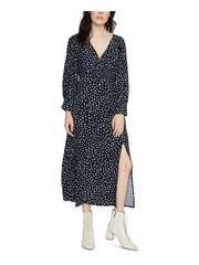SANCTUARY Womens Navy Short Sleeve Below The Knee Fit + Flare Dress 4