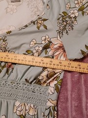 No Boundaries Women&rsquo;s Green Floral Babydoll Dress XL Crochet Waist Stretch