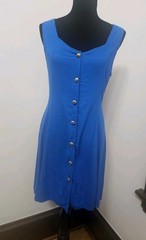 Vintage 80s / 90s Y2K Fairycore Dress Lace Up Corset Back Medium Gold Buttons