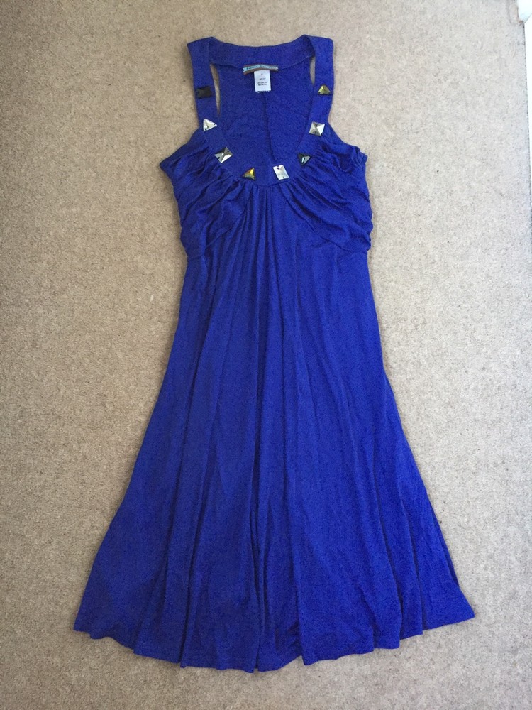 Prairie New York 100% Silk Cobalt Blue Dress, Size M, Dry Clean Only
