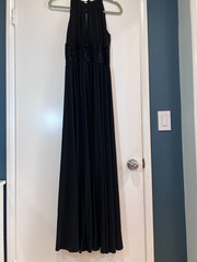 JS Boutique Black Halter Maxi Gown Sequin Empire Waist Keyhole Evening Dress 4