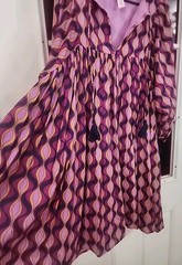 Uncle Frank Ivy Jane NAVY PURPLE Kaleidoscope Swing Dress Women M Boho Colorful