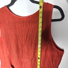 Embroidered Button Up Rust Orange M Tank Dress Waist ties Hippie Boho Artisanal