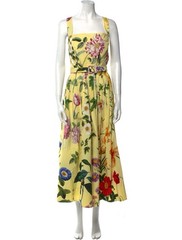 Oscar De La Renta Yellow Floral Dress