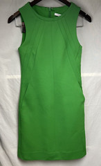 Diane von Furstenberg Carpreena Mini Shift Dress Sz 0 Green Sleeveless Pockets