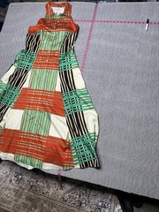Borgo de Nor Multicolour Patchwork Halter Midi Dress UK 14 2