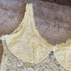 Akira Dreaming About You Yellow Lace Sleeveless Dress with Fitted Panties: 1X