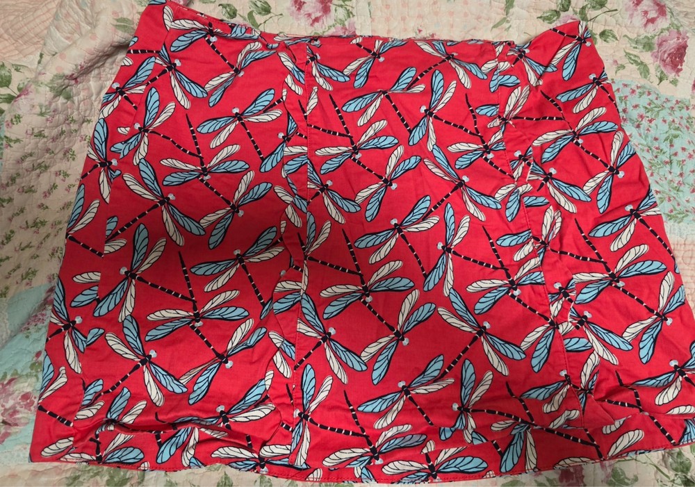 Crown and Ivy Dragonfly Skort. Pink, blue & white. Size 14. Shorts underneath.