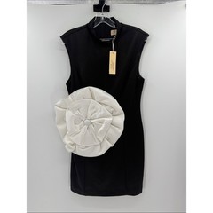 Jewel Badgley Mischka Floral Applique Sheath Dress – Black/Ivory – 6 – NWT