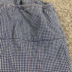 Garnet Hill Dress 12 Blue White Check Thin Strap Empire Waist Pockets Side Zip