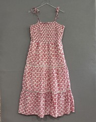Roller Rabbit x Target Tiered Maxi Dress Women’s Large Red Floral Smocked Boho