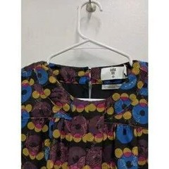 Anna Sui Shift Dress Womens Small Multicolor Mod Floral Metallic Sleeveless Mini