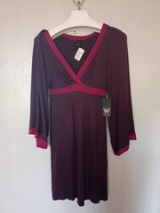 Ella Moss Purple Long Sleeve Women&rsquo;s Size Large Dress NWT