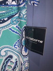 10 dress Blue Teal floral Liz Claiborne, NWT Stretch Polyester Spandex $60